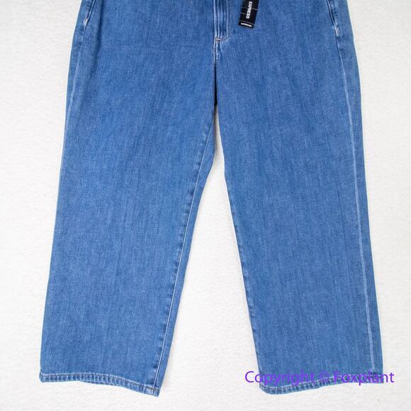 New! Express cropped high rise wide leg jeans, size 14‎ - Picture 2 of 9